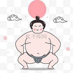 日本传统运动相扑胖子