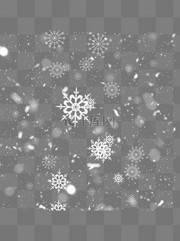 冬季飘雪下雪手绘装饰白色雪花浪