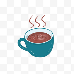 咖啡热咖啡图片_蓝色杯子中的热咖啡