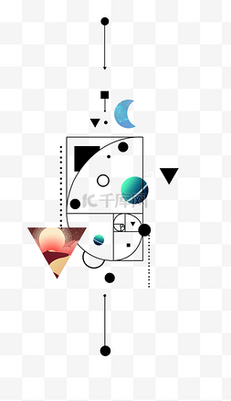 蓝色渐变方形背景图片_几何中的渐变星球