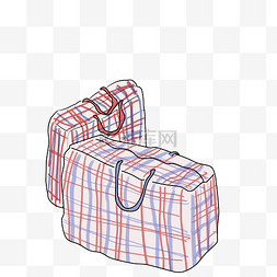 红色的行李袋手绘插画