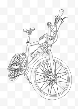 共享单车动图片_线描小轮运动自行车