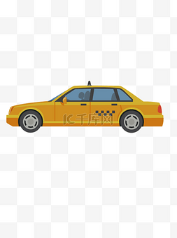 卡通黄色出租车元素