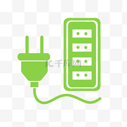 绿色环保矢量图片_绿色矢量插座素材图