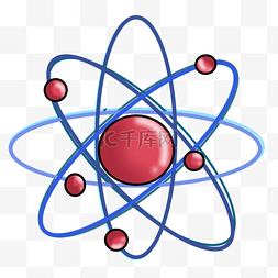 研究图片_物理研究原子运行手绘插画