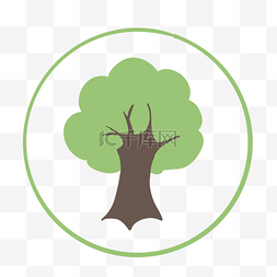 植物树png图片_矢量绿色树木图标卡通