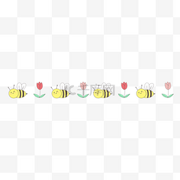 蜜蜂手绘插画图片_蜜蜂分割线手绘插画