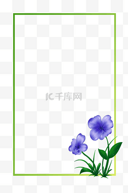 蓝色花瓣边框图片_蓝色花朵边框