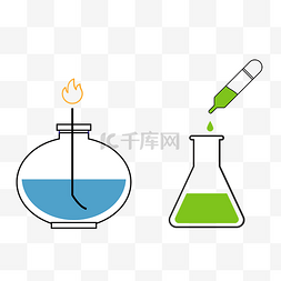 验光器材图片_矢量化学器材酒精杯锥形瓶滴管矢