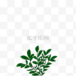 手绘绿色植物树叶