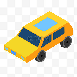 2.5D橙色汽车插画