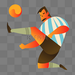 世界杯卡通球员图片_踢球的阿根廷球员矢量素材