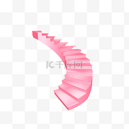 阶梯装饰图片_粉色卡通楼梯装饰