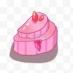 卡通粉色蛋糕插画