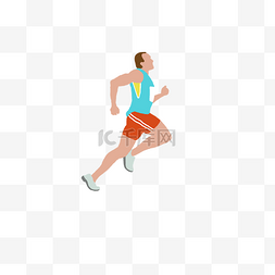 健身的小图片_可爱卡通奔跑的人