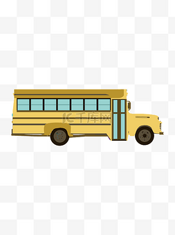 扁平简约中小学生开学上学校车巴