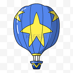 五角星热气球插画