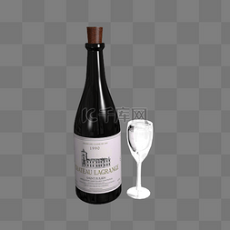 红酒logo图片_白兰地红酒和酒杯