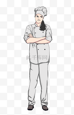 女厨师矢量图图片_手绘美女厨师人物插画
