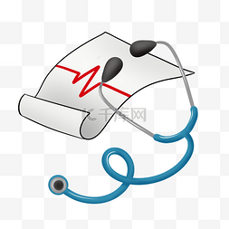 心电图和听诊器 
