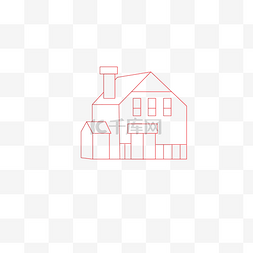 手绘建筑简约图片_线条建筑房屋卡通线条房屋