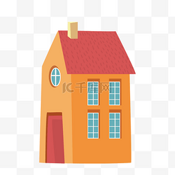 红房子图片_一幢简约的小房子