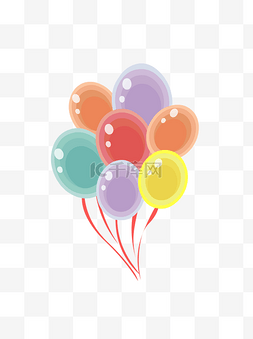 手绘彩色漂浮气球