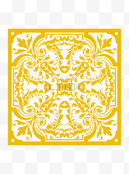方形金色花纹图片_中国风金色花纹装饰素材设计