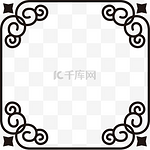 中国风水墨色矢量海报边框透明png