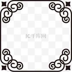 中国元素标题装饰图片_中国风水墨色矢量海报边框透明png