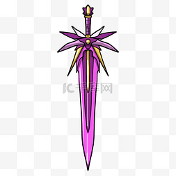 紫色装饰宝剑插画