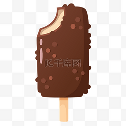 甜皮图片_夏日脆皮巧克力冰淇淋
