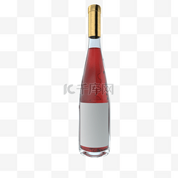 红酒logo图片_3D写实玻璃酒瓶