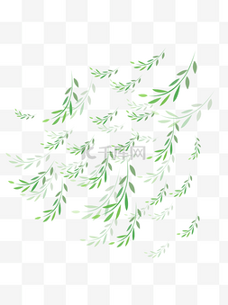 漂浮叶子手绘图片_手绘植物树叶漂浮的叶子