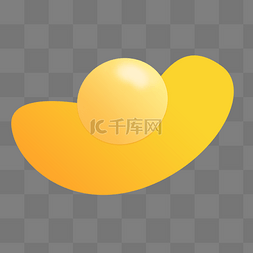 黄色圆弧元宝元素