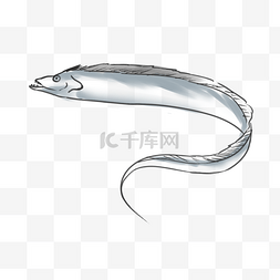 简约水彩图案图片_带鱼鳗鱼图案设计