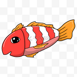 水中动物图片_卡通彩色鲤鱼插画