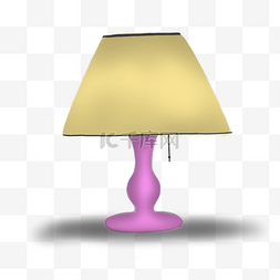 紫色床头台灯插画
