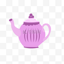 紫色手绘卡通水壶