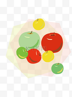 水果黄苹果图片_夏日水果青苹果红苹果黄苹果元素