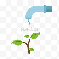 爱护小树图片_保护水资源的插画