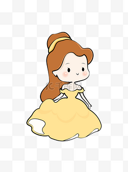 手绘长发公主图片_童话系列之美女与野兽迪士尼公主
