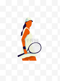 网球场图片_网球女选手矢量图