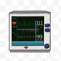 彩色卡通底图图片_卡通医院心电图心率仪
