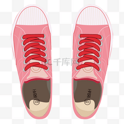 红色帆布图片_粉红色色系带免扣帆布鞋