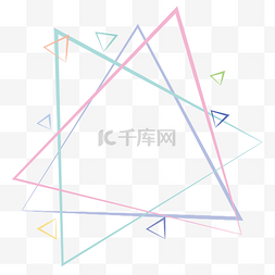 糖果卡图片_柔色三角线条组合边框矢量免抠