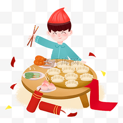 小年财神图片_新年饺子财神