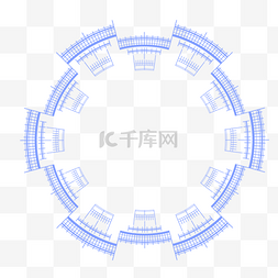 科技线圈装饰图片_凹凸不平的蓝色线圈