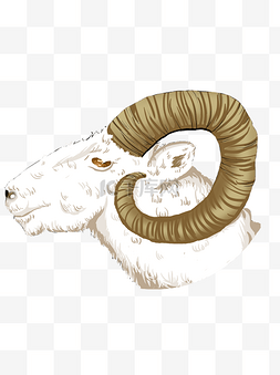创意动物头图片_手绘白羊头可商用元素
