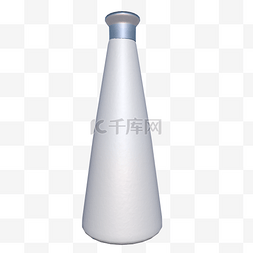 银色盖子图片_圆锥形C4D化妆品瓶子包装模型